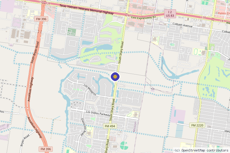 Map showing the location of Epical HealthMed in Mission, TX