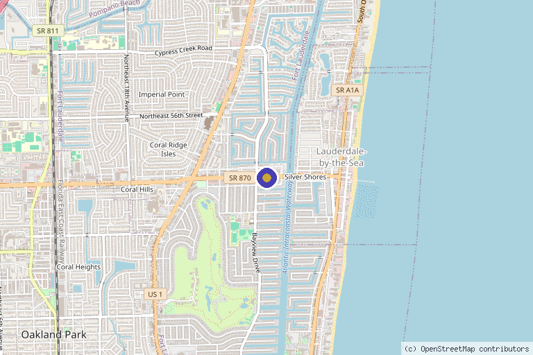 Map showing the location of Somerset Regenerative Medicine in Fort Lauderdale, FL