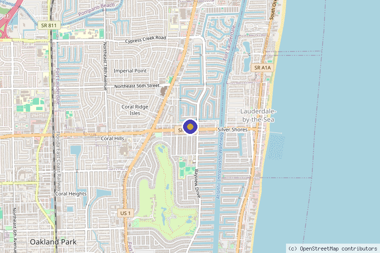Map showing the location of The Fort Lauderdale MedSpa in Fort Lauderdale, FL