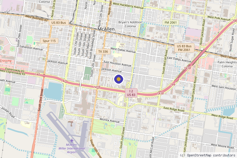 Map showing the location of Remedy Wellness in McAllen, TX
