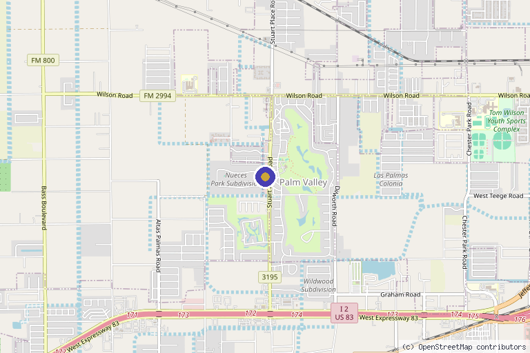 Map showing the location of Renovera Medical Wellness & Aesthetic Spa in Harlingen, TX