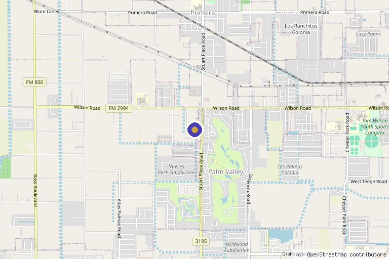 Map showing the location of D’VASH aesthetics in Harlingen, TX