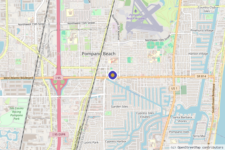 Map showing the location of Mitri Aesthetics - The Best Version of You! in Pompano Beach, FL