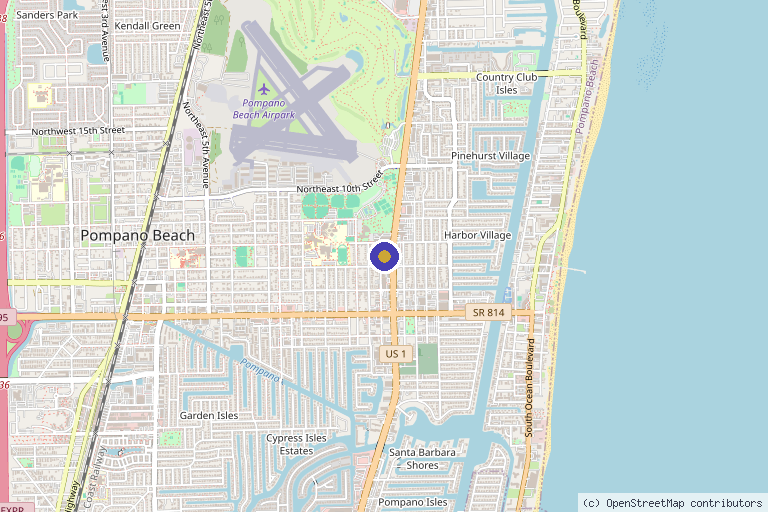 Map showing the location of Aspire Total Wellness in Pompano Beach, FL