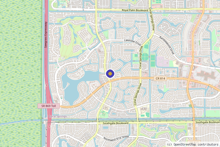 Map showing the location of Integrative Medicine Coral Springs in Coral Springs, FL