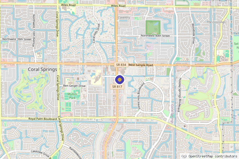 Map showing the location of Illume MD: Aesthetic Art & Wellness in Coral Springs, FL
