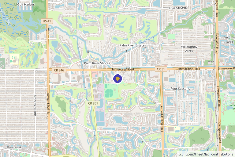 Map showing the location of Bluetail Medical Group in Naples, FL