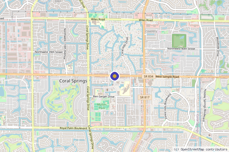 Map showing the location of Pierce Vitality in Coral Springs, FL