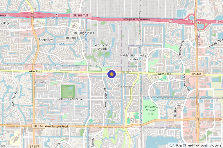 Map showing the location of Galore Medical in Coral Springs, FL