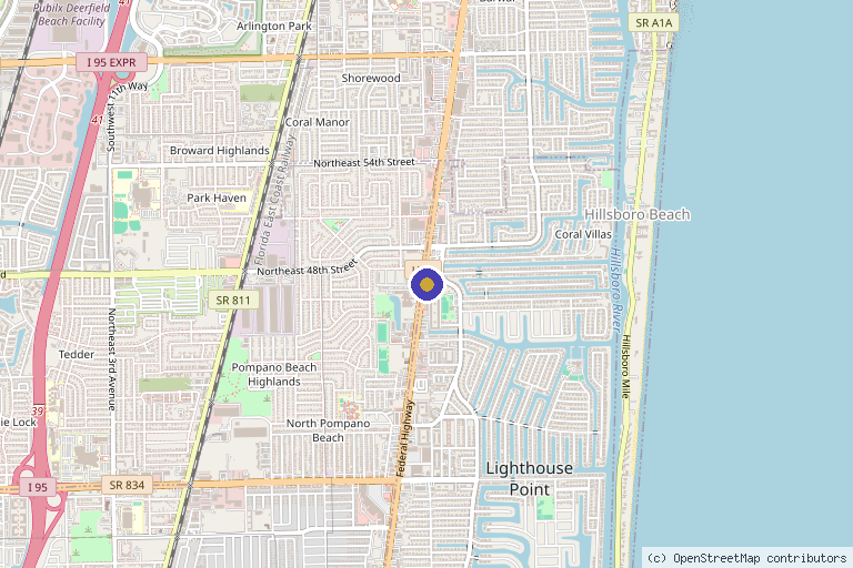 Map showing the location of Medical Advanced Skin Care In Lighthouse Point in Lighthouse Point, FL