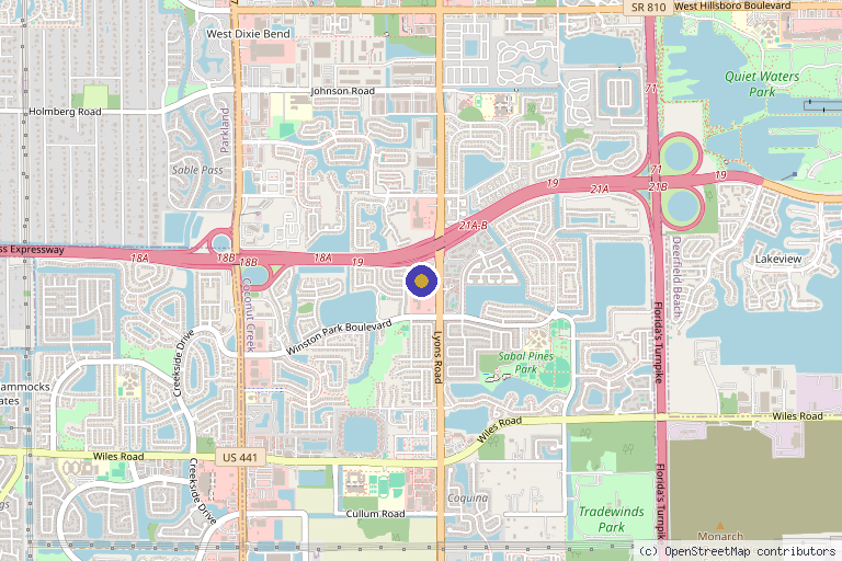 Map showing the location of Well Labs+ Medspa Coconut Creek in Coconut Creek, FL