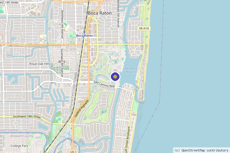 Map showing the location of the biostation in Boca Raton, FL