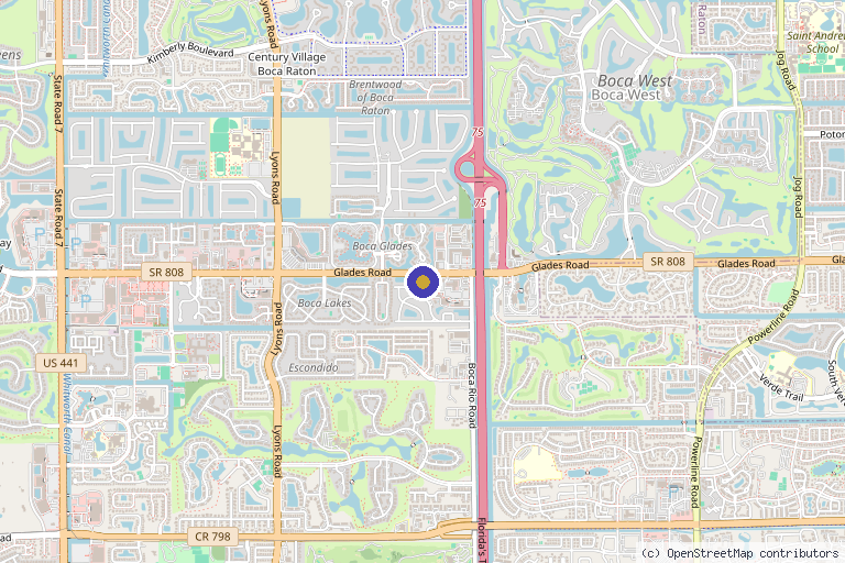 Map showing the location of Cr8 Health Wellness & Aesthetics in Boca Raton, FL