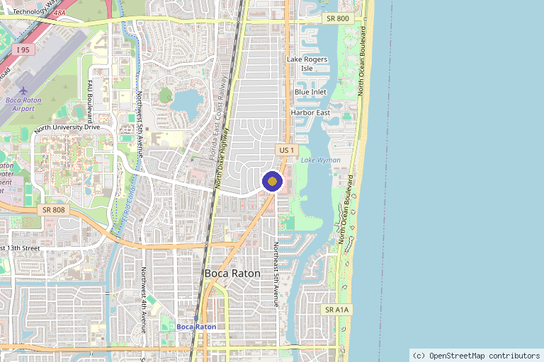 Map showing the location of Ora in Boca Raton, FL