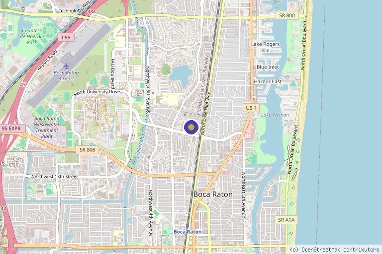 Map showing the location of RegenOMedix™ in Boca Raton, FL