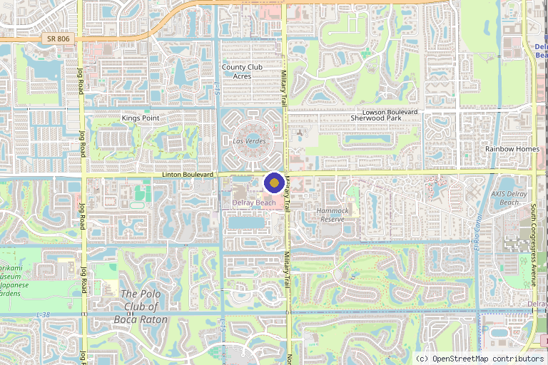 Map showing the location of AmpUp Wellness | Longevity & Weight Loss in Delray Beach, FL