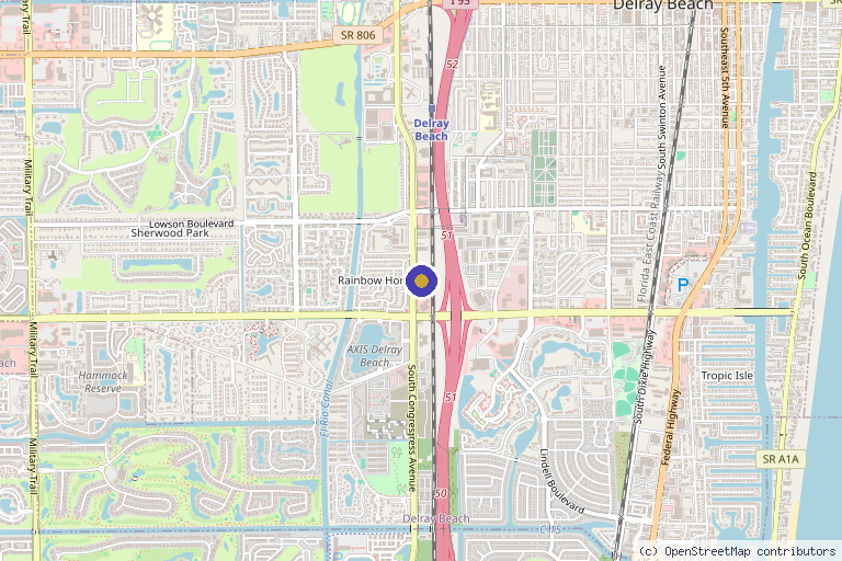 Map showing the location of Dr. Mylissa's Medical Boutique in Delray Beach, FL