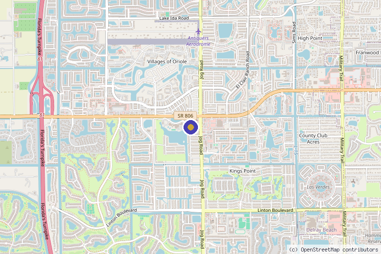 Map showing the location of Advanced Therapy Center of Delray Beach in Delray Beach, FL