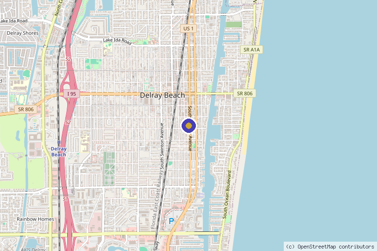 Map showing the location of ChillRx Delray in Delray Beach, FL