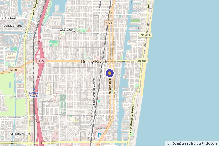 Map showing the location of The IV Pro in Delray Beach, FL