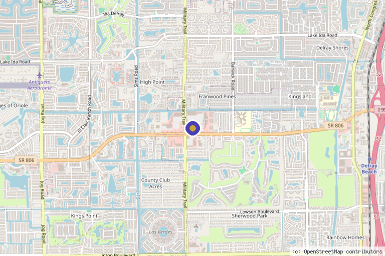 Map showing the location of The Best Injector in Delray Beach, FL