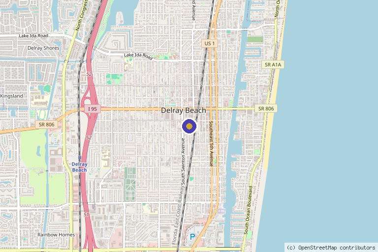 Map showing the location of Holistic Primary Care of Delray Beach in Delray Beach, FL