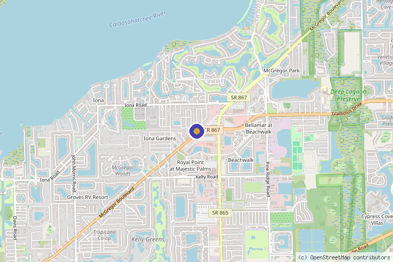 Map showing the location of Premier Age Reversal Fort Myers in Fort Myers, FL