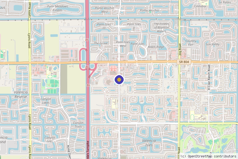 Map showing the location of Stem Cell Cryobank Inc in Palm Bay, FL