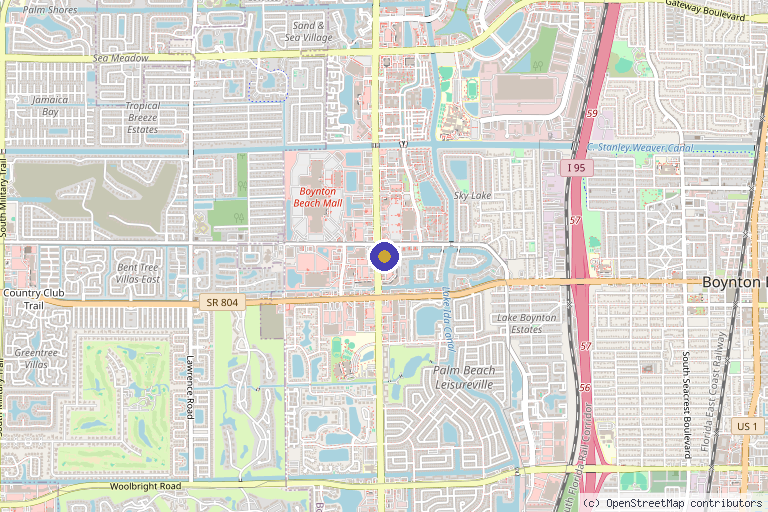 Map showing the location of Pure Youth Wellness & Aesthetics in Boynton Beach, FL
