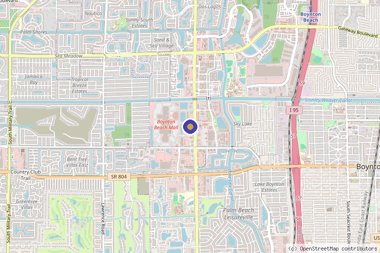 Map showing the location of Rejuvenation Med Spa in Boynton Beach, FL