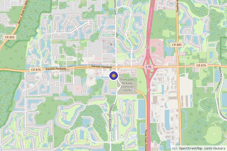 Map showing the location of hydr.ate - your local trusted MOBILE IV hydration & nutrient company serving SW Florida in Fort Myers, FL