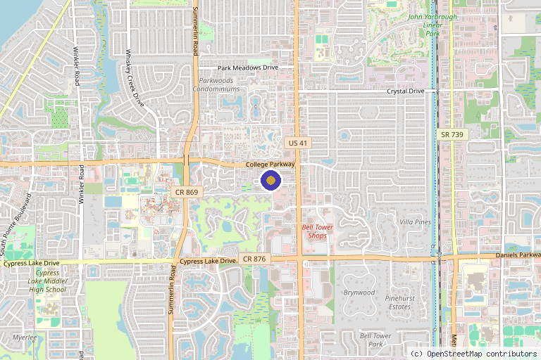 Map showing the location of Thrive Medical Centers in Cape Coral, FL