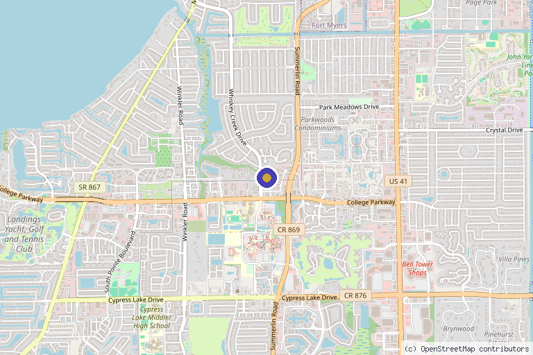 Map showing the location of Our Little Secret Aesthetics in Fort Myers, FL