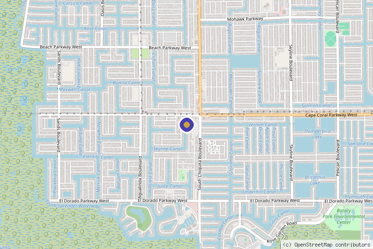 Map showing the location of Azul Cosmetic Surgery and Medical Spa | Cape Coral in Cape Coral, FL