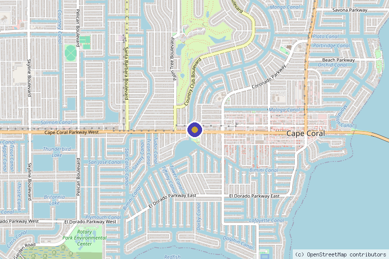 Map showing the location of Regenerative Medical Spa & Joint center in Cape Coral, FL
