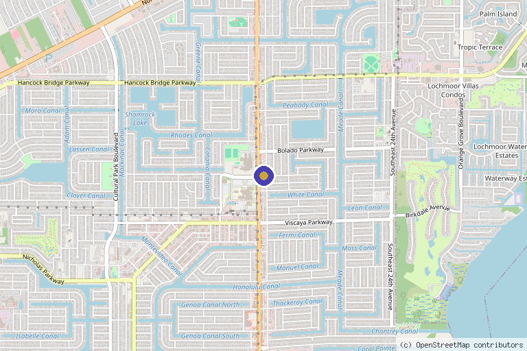 Map showing the location of The Laser Lounge Spa Cape Coral in Cape Coral, FL
