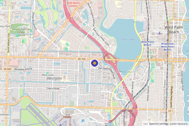 Map showing the location of The Fountain MRI Full Body Scan West Palm Beach in West Palm Beach, FL