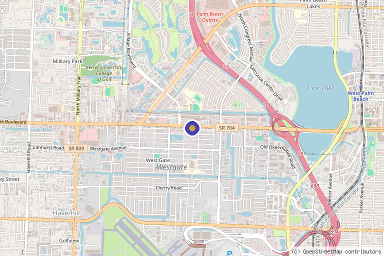 Map showing the location of Palm Beach Advanced Aesthetics in West Palm Beach, FL