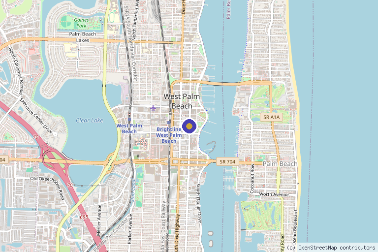 Map showing the location of Tringali Vibrant Health - West Palm Beach in West Palm Beach, FL