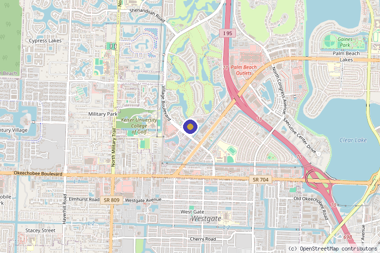 Map showing the location of The Longevity Center FL in West Palm Beach, FL