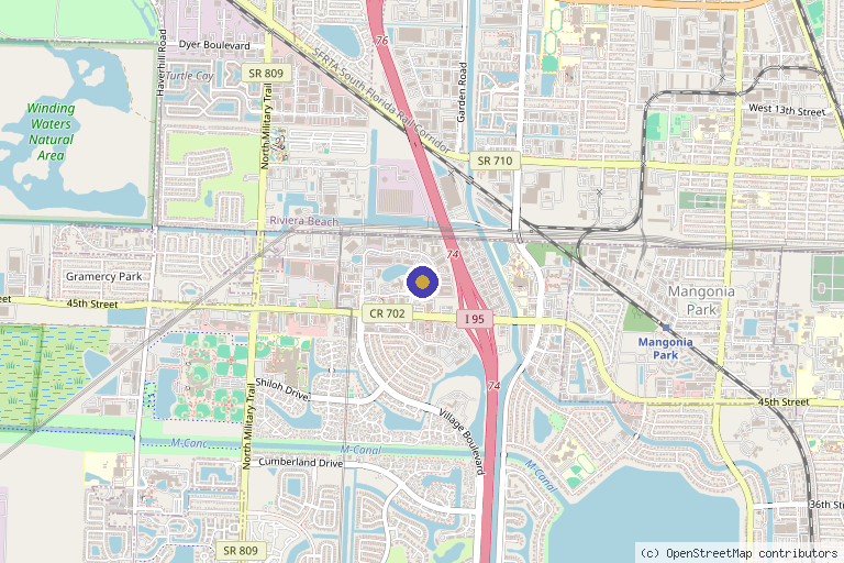 Map showing the location of Palm Beach Progressive Medicine in West Palm Beach, FL