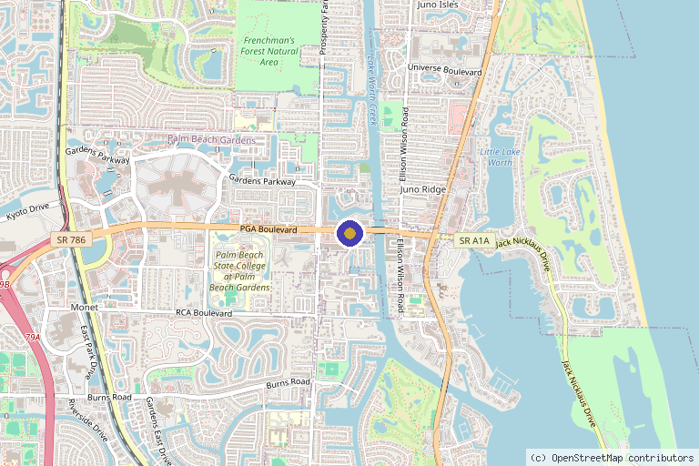 Map showing the location of Liquivida Wellness Center | Palm Beach Gardens - PGA in Palm Beach Gardens, FL