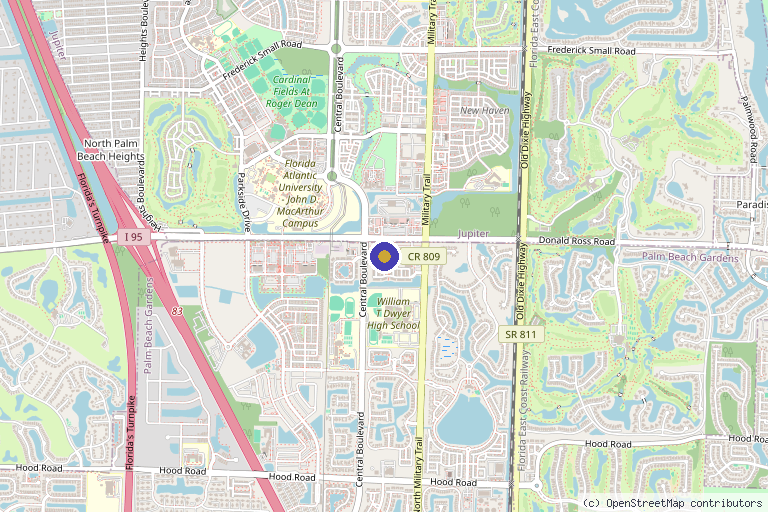 Map showing the location of Vytal Genix in Palm Beach Gardens, FL