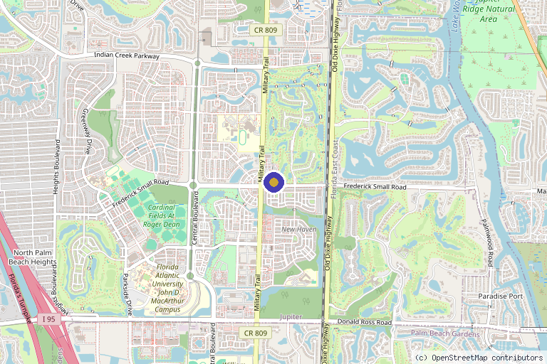 Map showing the location of Medicus Aesthetics in Jupiter, FL