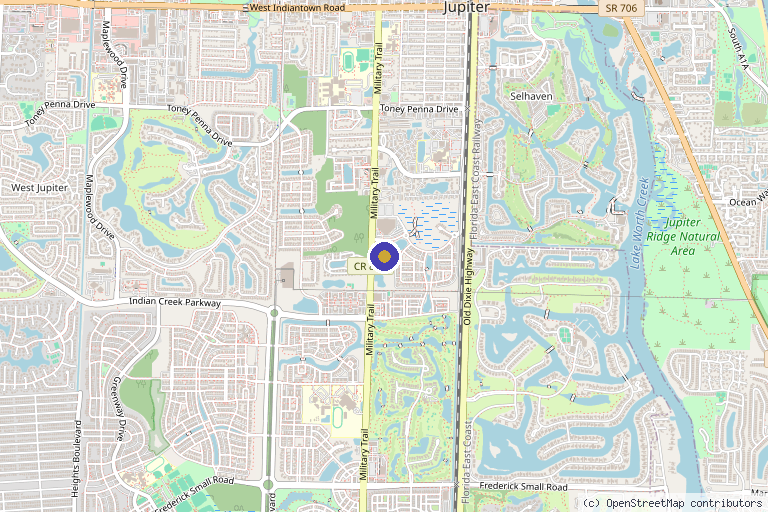 Map showing the location of Perizia Aesthetics in Jupiter, FL
