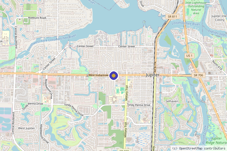Map showing the location of New England Stem Cell Institute of the Palm Beaches in Port St. Lucie, FL