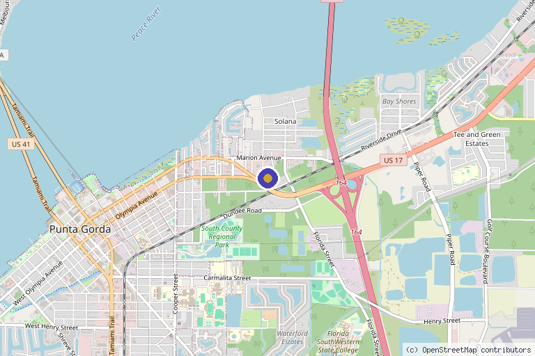 Map showing the location of Carlisa Family Medical and Aesthetics in Punta Gorda, FL