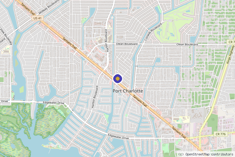 Map showing the location of Integrative Wellness Centers of Port Charlotte in Port Charlotte, FL
