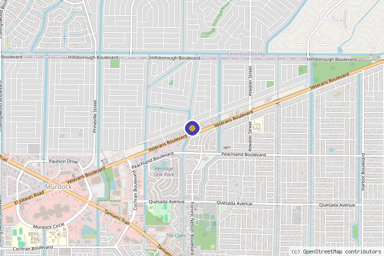Map showing the location of Aesthetics & Wellness by Monic Menard in Port Charlotte, FL