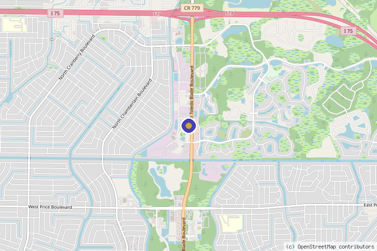 Map showing the location of Three Rivers Wound and Research Center: Keyur Patel, DO in North Port, FL